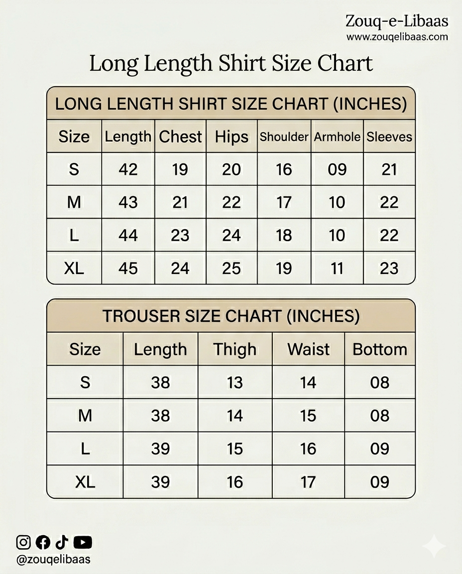 Size guide chart