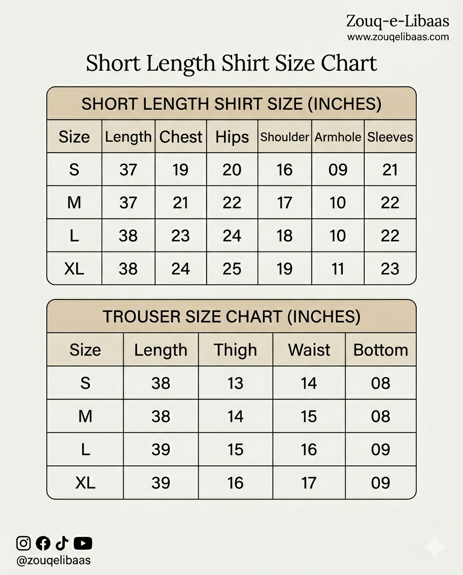 Size guide chart